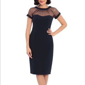 Maggy London “Illusion Dress” Black Size 8 Petite